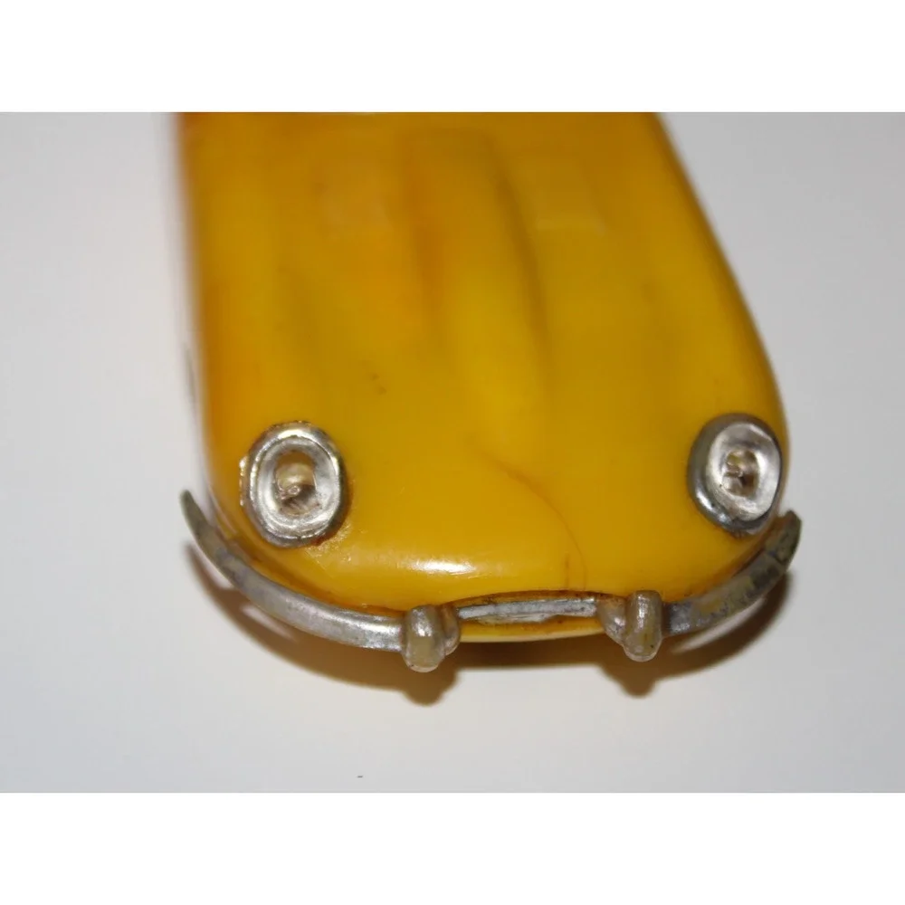 Zee Yellow Jaguar Convertible Plastic Vintage Toy Car Vehicle Model 2080